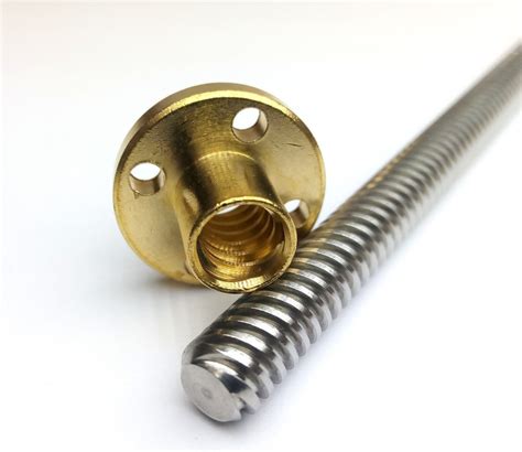 T8x500mm Lead Screw with Brass Nut - CRCibernética