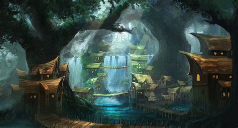 Village In The Woods by mrainbowwj in 2021 | Fantasy landscape, Fantasy art landscapes, Fantasy ...