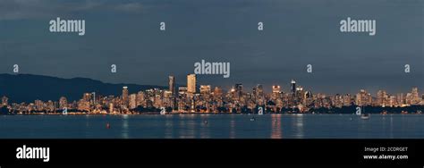 Vancouver city skyline at night Stock Photo - Alamy