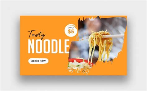 Tasty Food Noodles YouTube Thumbnail Template Social Media Web Design Logo, Modern Web Design ...