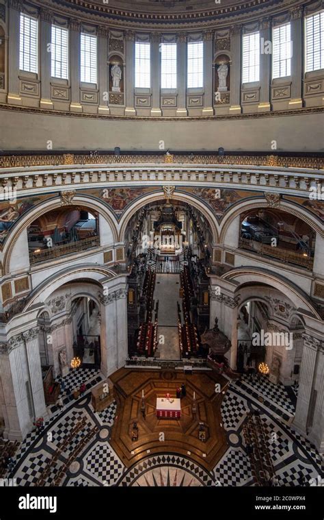 St Paul's Cathedral, London, England. Inside the cathedral taken from ...