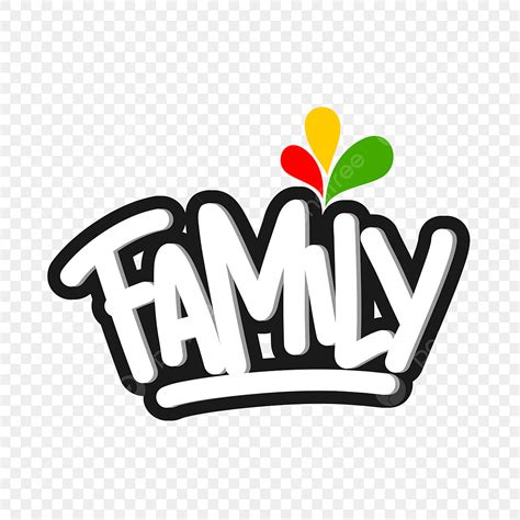 Families Clipart Transparent Background, Family Logo Vector, Social Media, Hand Drawn, Lettering ...