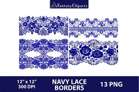 Navy Lace Borders Overlay Clipart | Halloween Gothic Lace By Fantasy ...