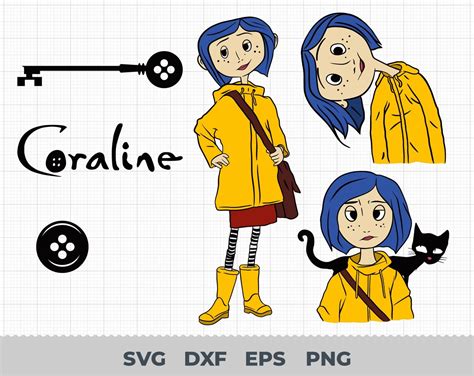 Coraline, Coraline Svg, Eps, Pdf, Png, Coraline Bundle, Coraline Cricut, Coraline Characters ...