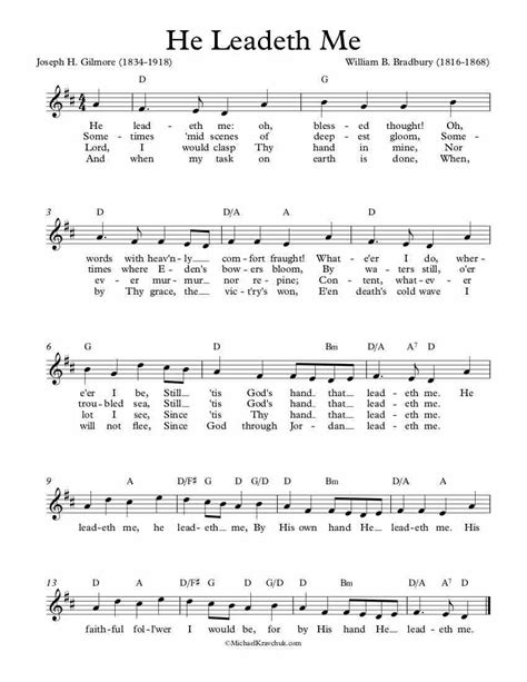 Free Lead Sheet – He Leadeth Me – Michael Kravchuk