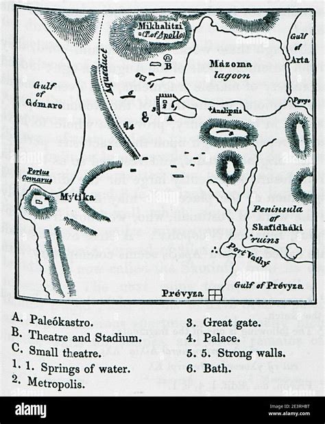 Map of ancient Nicopolis - Leake William Martin - 1824 Stock Photo - Alamy