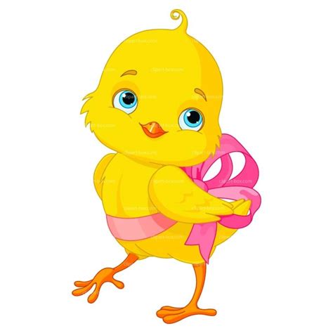 Yellow chicken with pink ribbon free image download