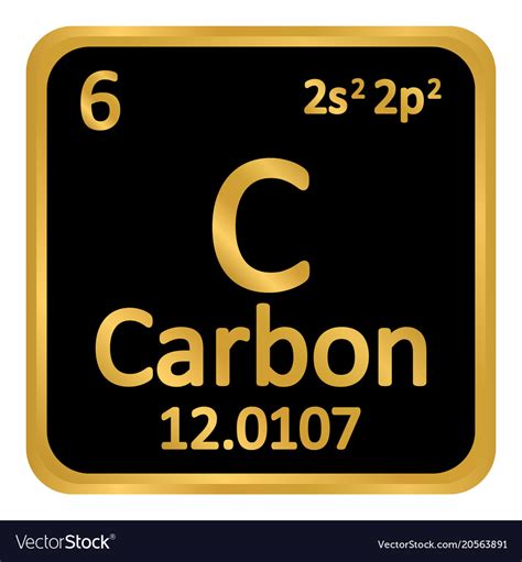 Periodic table element carbon icon Royalty Free Vector Image