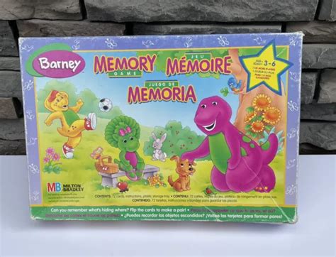 BARNEY MEMORY Card Matching Game Milton Bradley W/ 72 Pairs Baby Bop VTG 1997 $11.06 - PicClick