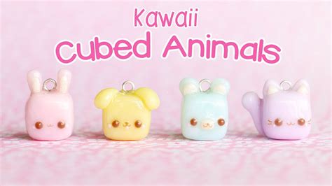 Kawaii Cubed Animals│4 in 1 Polymer Clay Tutorial - YouTube