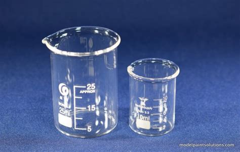 Graduated Glass Measuring Beakers: Small Set (25 and 10ml) | Model Paint Solutions