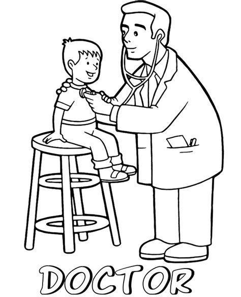 Doctor coloring page pediatrician printable image