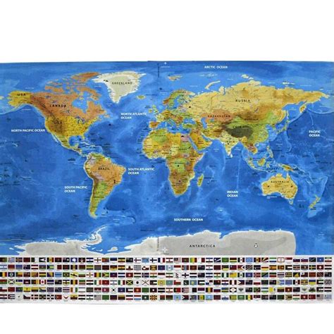 Scratchable World Map With Flags and Their Importance | World map, World map wall decor, Map wall