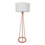 Modern Orange Metal Floor Lamp | Chairish