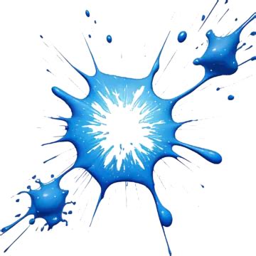 Circle Paint Splatter In Blue Color Isolated On Transparent Background, Paint Splatter, Blue ...