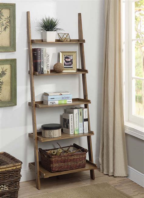 Buy Convenience Concepts American Heritage Ladder Bookcase, Driftwood ...