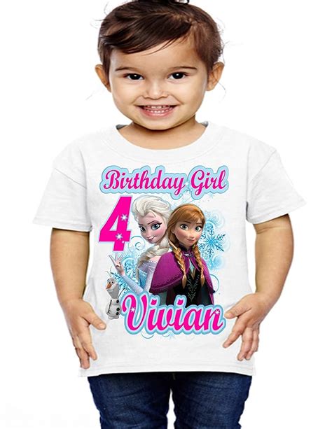 Custom Birthday Shirt, Add Any Name And Age, Elsa Anna Personalized Princess Birthday Shirt ...