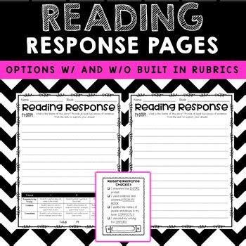 Reading Response Sheets with Prompts & Rubrics by Fourth Grade Flair