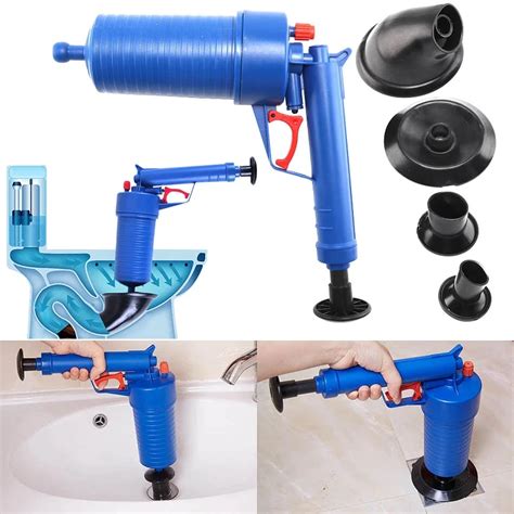 AIR PUMP DRAIN BLASTER SINK PLUNGER BATH TOILET BLOCKAGE REMOVER UNBLOCKER Bathroom Drain ...