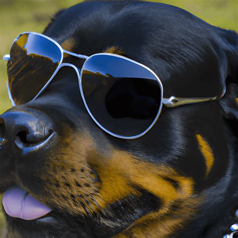 Rottweiler with Sunglasses · Creative Fabrica