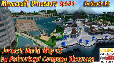 Jurassic World Map v3 by Pedrovisqui Company Showcase Download 4K60FPS Minecraft Dinosaurs Ep589 ...