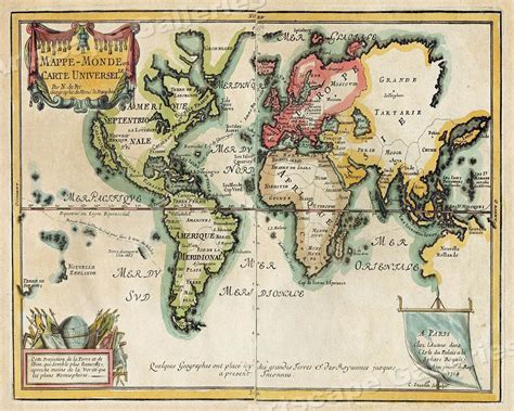 World Map 1705 Vintage Style Decorative Historical Map - 16x20 | eBay