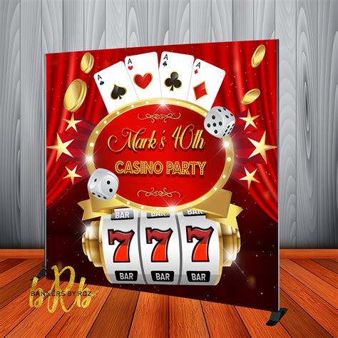 Casino Party Backdrop - Step & Repeat - Designed, Printed & Shipped ...