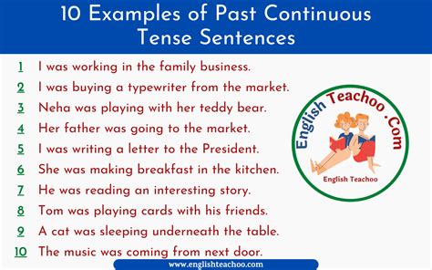 10 Examples of Past Continuous Tense Sentences - EnglishTeachoo