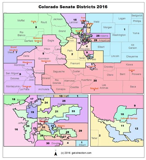 Map of Colorado Senate Districts 2016