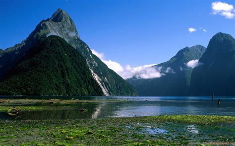 Mitre Peak, Milford Sound, New Zealand Wallpapers Desktop Background