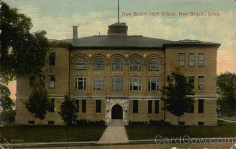 High School Building New Britain, CT Postcard