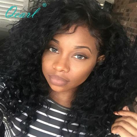 Large Cap size Remy Human Hair Deep Wave 150% Density Lace Front Human Hair Wigs With Baby Hair ...