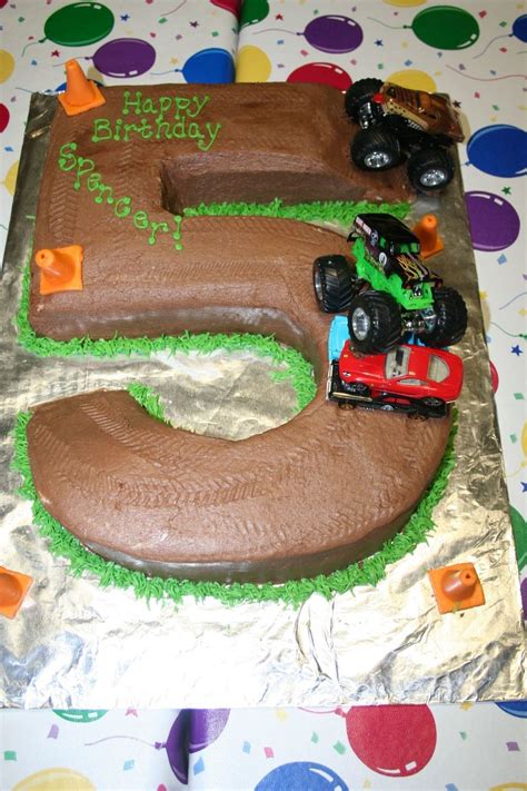 Monster Truck Cake Yellow cake with chocolate buttercream icing carved ...