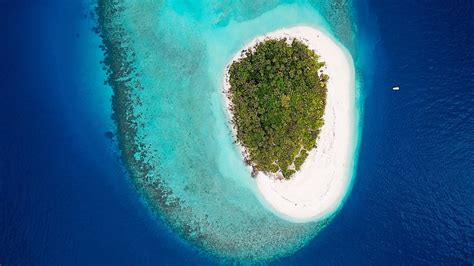 HD wallpaper: maldives, island, drone view, aerial photography, aerial ...