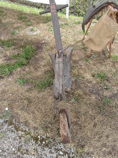 Agricultural Old Wooden Plow on the Ground Stock Image - Image of equipment, nature: 90887777