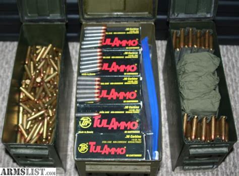 ARMSLIST - For Sale: .30 Cal. Ammo for M1 Carbine - 969 Rounds - TulAmmo