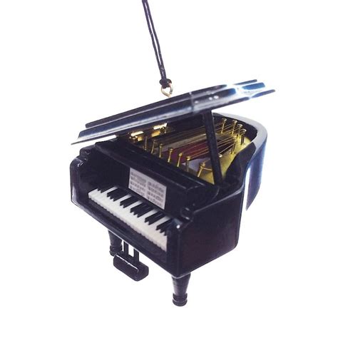 Grand Piano Ornament : Black Wood Musical Instrument : Christmas