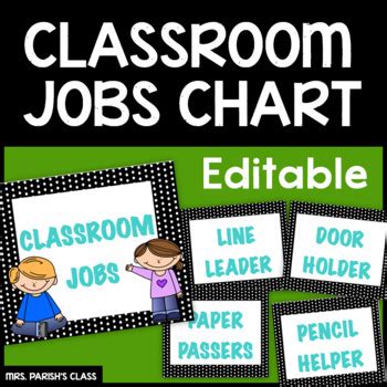 EDITABLE!! CLASSROOM JOBS CHART by Mrs Parish's Class | TPT