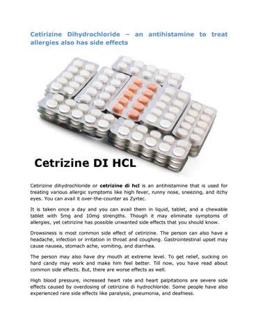 Cetirizine dihydrochloride – an antihistamine to treat allergies also ...