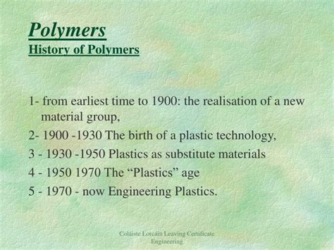 PPT - Polymers History of Polymers PowerPoint Presentation - ID:348206