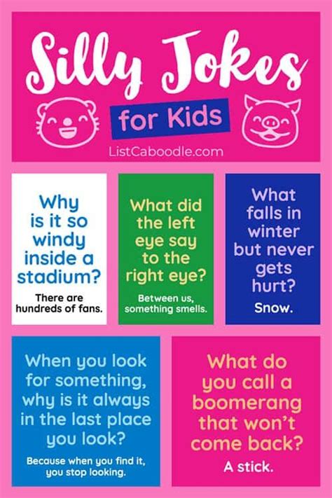 45 Best Jokes For Kids, Guaranteed Laughs (FREE Printable) | Jokes for kids, Silly jokes, Funny ...