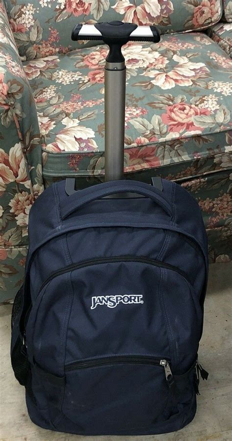 JanSport Rolling Backpack Laptop Bag, Navy Blue Zippe… - Gem