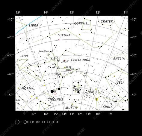 Chart of the constellation Centaurus - Stock Image - C030/1280 - Science Photo Library