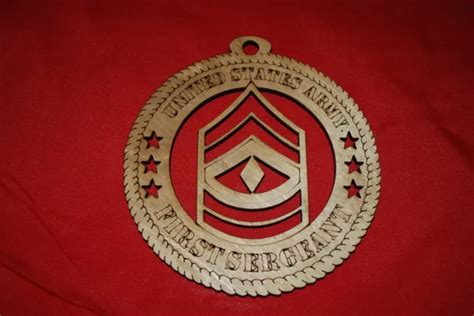 ARMY ENLISTED RANK Insignia First Sergeant wooden ornament £7.54 - PicClick UK