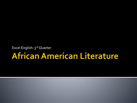 African American Literature