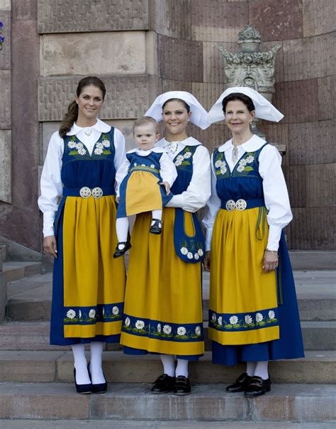 National dress of Sweden worn by the women of the Swedish royal family : r/europe
