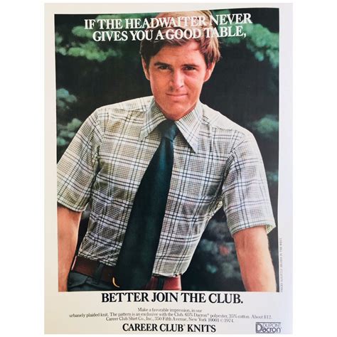 70s Fashion on Twitter: ""if the headwaiter never gives you a good table, better join the club ...