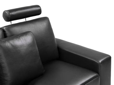 Right Hand Corner Leather Sofa Black STOCKHOLM | Beliani.co.uk