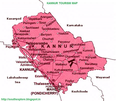 KANNUR TOURISM MAP / TOURIST PLACES IN KANNUR-KERALA ~ SOUTH INDIA TOURISM