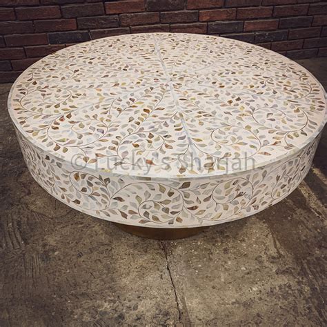 Floral mother of pearl coffee table